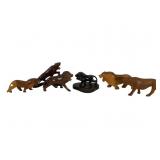 Carved Wood Big Cat Figures