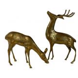 Large Brass MCM Deer Sculptures
