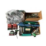 Model Train Cars, Buildings, and Track Lot