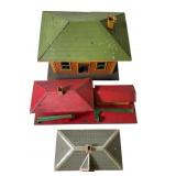 Three Vintage Tin and Metal Train Buildings