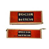 Lionel 654 Shell Tank Car and 652X Cargo Car