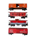 Four Lionel and M.S.L. Railway Cars