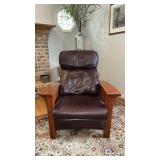 Modern Stickley Mission Recliner, Leather and