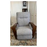 Swivel and Rocking Recliner with Wooden Frame