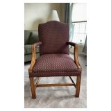 Mahogany Armchair with Upholstered Seat and B