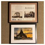 Framed Bethlehem Book Copy and Signed Print