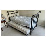 Twin Trundle Bed with Mattresses and Metal Fr