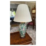 Modern Table Lamp with Green and Pink Floral