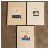 3 Christina Parrett Die-Cut Artworks Framed