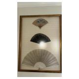 Three Asian Fans in Shadowbox Frame