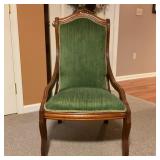 Green Upholstered High Back Armchair