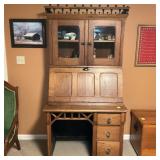 Antique Victorian Oak Secretary Desk