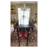 Stickley Mahogany Dining Table with Six Pierc