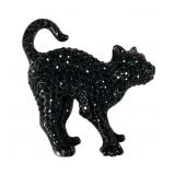 Rare Swarovski Black Cat Brooch 2ï¿½ x 2.25ï¿½