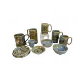 Wade Irish Stoneware Mugs, Bowls, Ashtray