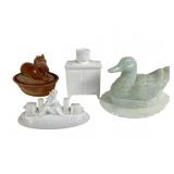 Milk Glass Salesman Sample Dishes Group