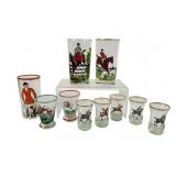 Hand Painted Bubbly Glass & Shot Glass Set