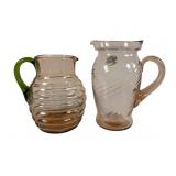 Depression Glass Handled Pitchers