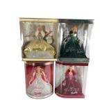 4 Mattel Holiday Barbie Dolls 2000-2004 NOS