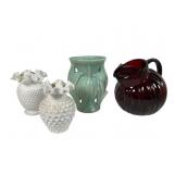 Nelson McCoy Vase, Hobnail Vases, Ruby Pitch
