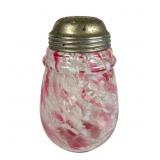 Northwood Cranberry Spatter Glass Sugar Shaker
