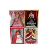 4 Holiday Barbie Dolls, NOS