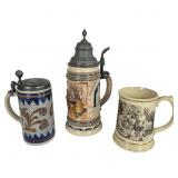 German Ceramic Beer Stein and Gerzit Mug Set