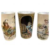 3 Mettlach Tumblers, 1/4 L Each