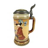 Mettlach 1/2 L Lidded German Beer Stein