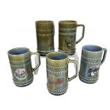 5 Wade Irish Porcelain Tankards