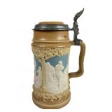 German Mettlach 1/2L Stein #812 Relief