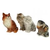 Three Ceramic Cat Figurines
