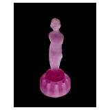 Art Deco Lavender Satin Flower Frog