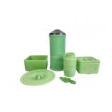 Daylight Green Milk Glass Kitchen Lot