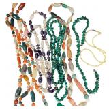 Natural Stone and Pearl Multi-Length Necklace