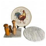 Rooster Decorative Plate and Cheese Boards
