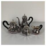 Italian Silver Plated Tea Set, Tarnished