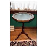 Petite Leather Top Bombay Tray Table
