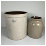 Stoneware Crock and Jar Pair
