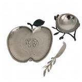 Michael Aram Silver Plated Apple Plate Set