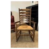 Wood Rocker with Reeded Seat