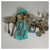 Silver Plated Flatware & Pewter Ornaments Lot