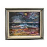 C. Frith 1993 Oil on Canvas Cape May Moonlit