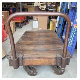 Refinished Antique Wooden Cart with Wheels