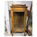 Antique Oak Petite Mission Display Cabinet