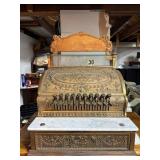 Large Antique National Brass Cash Register