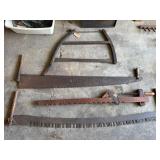 Primitive Tool Group: 2 Man Saws & Clamp Jack