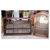 Open Wall Shelf & Glass Door Hanging Cabinet