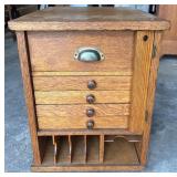 Antique Oak Countertop Till with Drawers