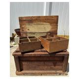Primitive Lift Top Box, Crate & Two Divided boxes